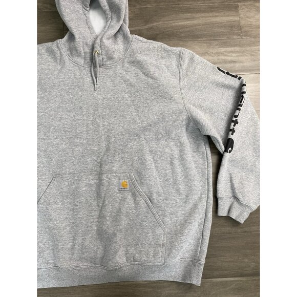 Carhartt Hoodie  Original Fit Logo Spellout Sweatshirt Men’s Size 2xl Gray - Picture 4 of 7
